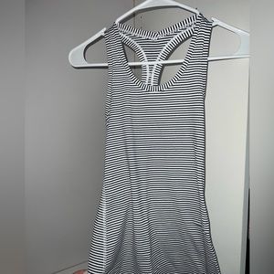 Size 2 Lululemon Tank in Black and White Stripes